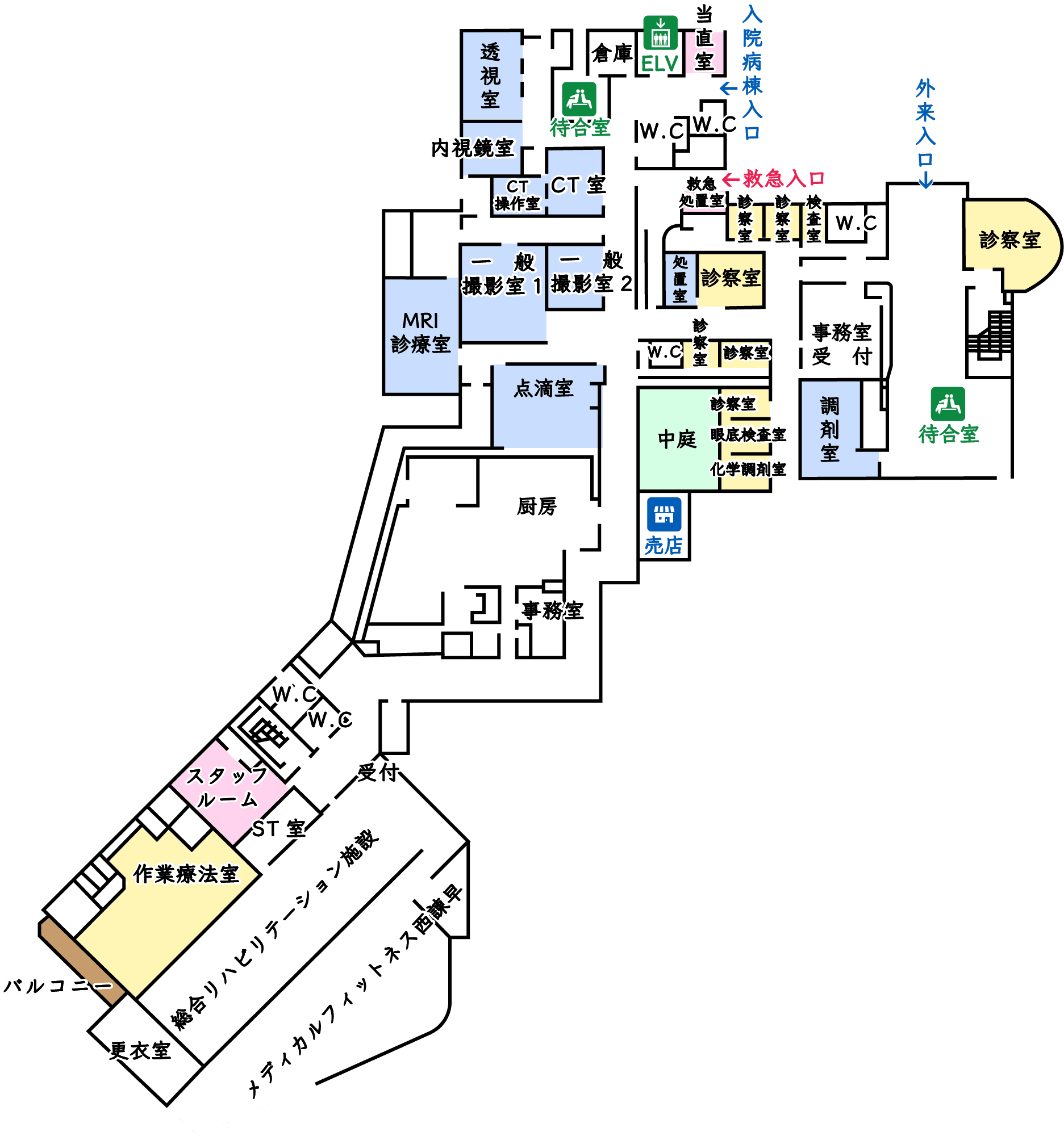 西諫早病院 フロアガイド