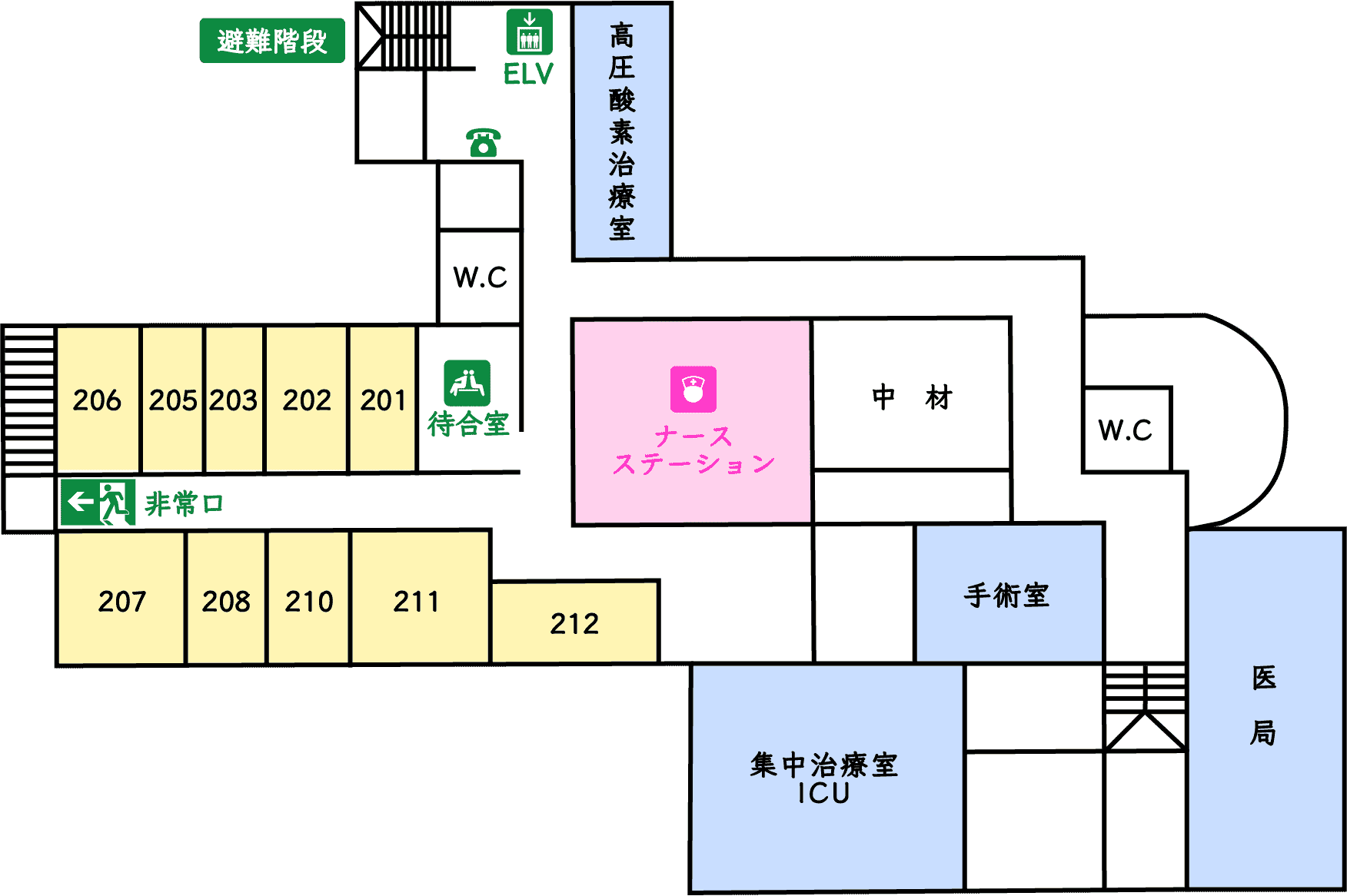 西諫早病院 フロアガイド