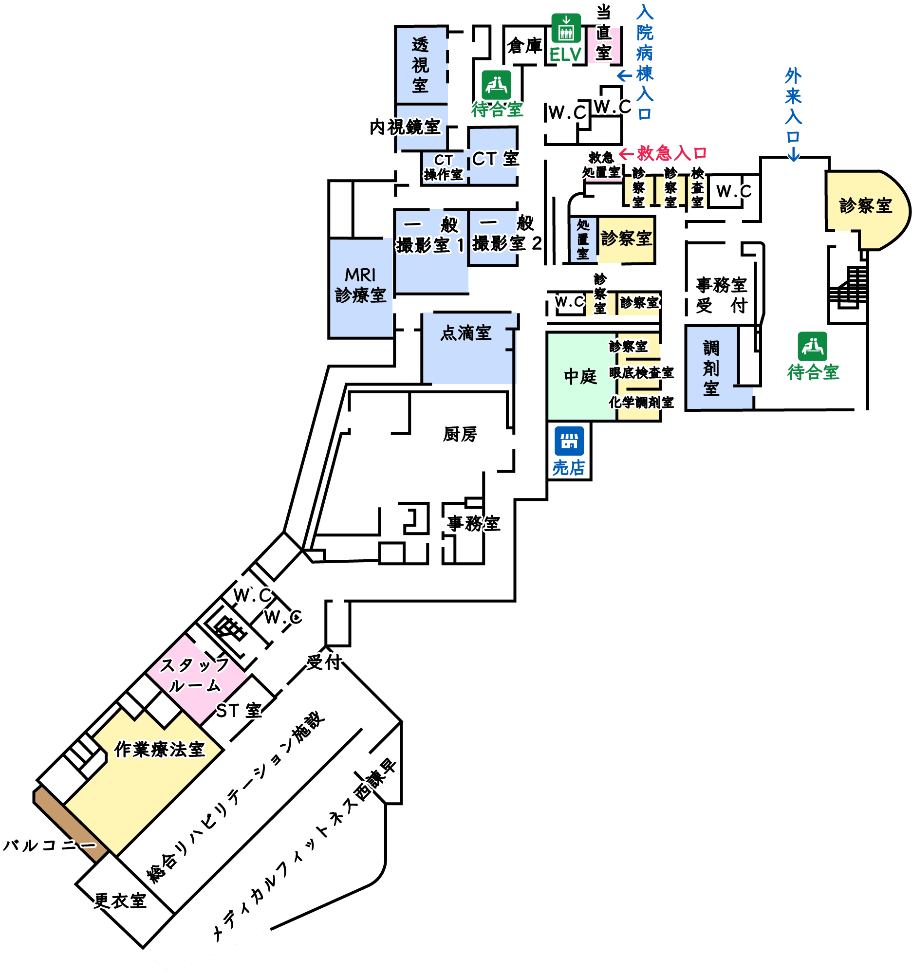 西諫早病院　フロアガイド